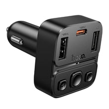 Заредете изображение във визуализатора на галерията – Car transmitter bluetooth Hoco USB A + USB C QC PD 35W E87 black
