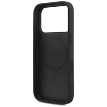 Заредете изображение във визуализатора на галерията – GUESS case for IPHONE 17 Pro compatible with MagSafe GUHMP17LP4TSDPPSK (4G PU W/ Strap Triangle Logo) black
