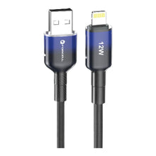 Заредете изображение във визуализатора на галерията – FORCELL F-ENERGY C353 cable USB A to Lightning 2,4A 12W Gradient 1 m black
