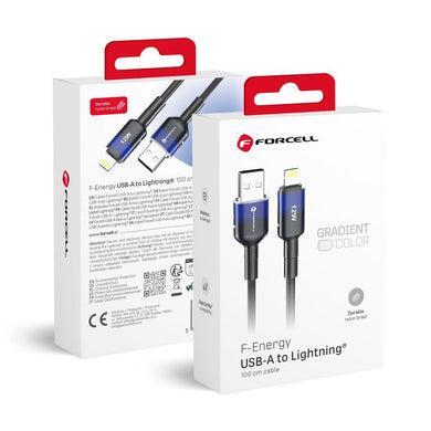 FORCELL F-ENERGY C353 cable USB A to Lightning 2,4A 12W Gradient 1 m black