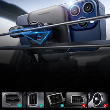 Заредете изображение във визуализатора на галерията – ESR Halolock Magnetic QI2 car holder with MagSafe 15W inductive charger for air vent - black
