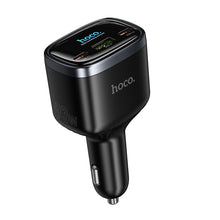 Заредете изображение във визуализатора на галерията – Car charger Hoco USB A + 2xUSB C PD QC3.0 93W Z70 black
