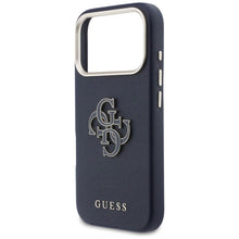 Заредете изображение във визуализатора на галерията – GUESS case for IPHONE 17 Pro GUHCP17L5PS4RGGB (PU FW Resin Logo) blue
