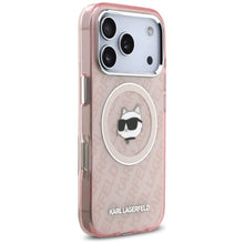 Заредете изображение във визуализатора на галерията – KARL LAGERFELD case for IPHONE 17 Pro compatible with MagSafe KLHMP17LHMKBCHOP (IML Choupette Head Logo) pink
