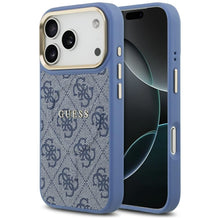 Заредете изображение във визуализатора на галерията – GUESS case for IPHONE 17 Pro compatible with MagSafe GUHMP17LP4MSEGCB (PU 4G W/ Classic) blue
