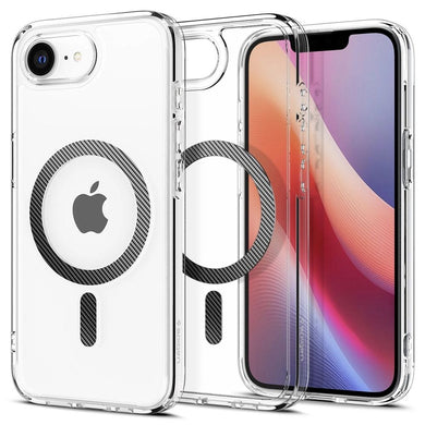 SPIGEN case ULTRA HYBRID MAG compatible with MagSafe for IPHONE 16E 2025 carbon fiber