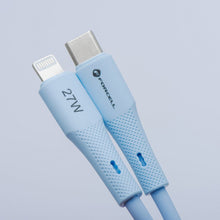 Заредете изображение във визуализатора на галерията – FORCELL F-ENERGY C346 cable Type C to Lightning PD 3A 27W Silicone 1 m blue
