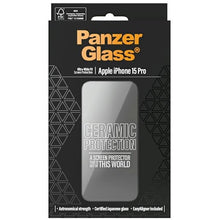 Заредете изображение във визуализатора на галерията – PanzerGlass Ceramic Protection ceramic glass for iPhone 15 Pro with positioner
