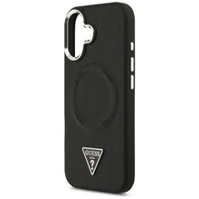 Заредете изображение във визуализатора на галерията – GUESS case for IPHONE 17 compatible with MagSafe GUHMP17SPSDTSCMK (PU W/ Triangle Logo) black
