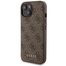 Заредете изображение във визуализатора на галерията – Guess 4G Metal Logo case set for iPhone 15 + 5000mAh MagSafe power bank - brown

