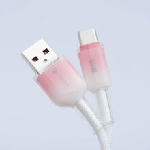 Заредете изображение във визуализатора на галерията – FORCELL F-ENERGY C352 cable USB A to Type C QC4.0 3A 66W Gradient 1 m white

