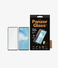 Заредете изображение във визуализатора на галерията – PanzerGlass Curved Super+ tempered glass for Samsung S20 - with black frame
