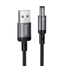 Заредете изображение във визуализатора на галерията – Cable USB A to DC 5,5mm Hoco 5V/1A 1m X129 Advantage black
