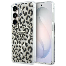 Заредете изображение във визуализатора на галерията – GUESS case for SAMSUNG S26 GUHMS26SHLEGTGLK (Magnetic IML Leopard Print Triangle) black
