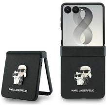 Заредете изображение във визуализатора на галерията – KARL LAGERFELD case for SAMSUNG GALAXY Z FLIP 8 (Karl&amp;Choupette Saffiano Pins) black
