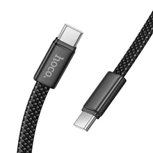 Заредете изображение във визуализатора на галерията – Flat Cable USB C to USB C Hoco 3A 60W 1 m X125 black
