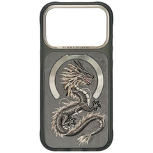 Заредете изображение във визуализатора на галерията – NIMMY case MAGNETIC FANTASY ANIMAL DRAGON compatible with MagSafe for IPHONE 18 Pro/17 Pro grey
