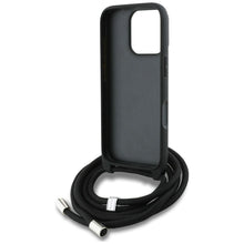 Заредете изображение във визуализатора на галерията – KARL LAGERFELD case for IPHONE 16 PRO MAX KLHCP16XPGGRMPCK compatible with MagSafe (CRSSBY Grained PU W/ Pattern &amp; Logo) black
