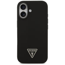 Заредете изображение във визуализатора на галерията – GUESS case for IPHONE 17 compatible with MagSafe GUHMP17SSCTRLMK (Silicone W/ Triangle Logo) black
