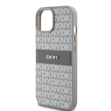Заредете изображение във визуализатора на галерията – Original Case DKNY hardcase Leather Mono Stripe &amp; Metal Logo DKHCP15MPRTHSLE for Iphone 15 Plus/14 Plus beige
