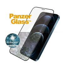 Заредете изображение във визуализатора на галерията – PanzerGlass E2E Pro Super+ antibacterial tempered glass for iPhone 12 Pro Max - with black frame
