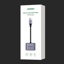 Заредете изображение във визуализатора на галерията – Ugreen audio adapter USB Type C (male) - USB Type C PD QC (female) + 3.5mm mini jack (female) gray (CM231)
