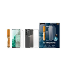 Заредете изображение във визуализатора на галерията – PanzerGlass Protection Set for Samsung Galaxy S21 TPU Film + ClearCase + Cleaning Liquid 30ml
