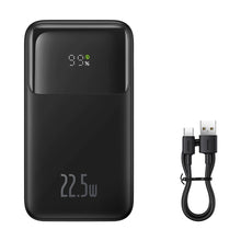 Заредете изображение във визуализатора на галерията – Baseus Comet Series powerbank with display 10000mAh 22.5W - black + USB-A / USB-C cable
