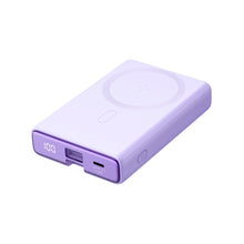 Заредете изображение във визуализатора на галерията – Powerbank Joyroom JR-PBM01 magnetic 10000mAh 20W with stand + Lightning cable - USB-C - purple
