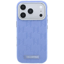 Заредете изображение във визуализатора на галерията – KARL LAGERFELD case for IPHONE 18 Pro Max/17 Pro max compatible with MagSafe (Mono Resin Logo) light blue
