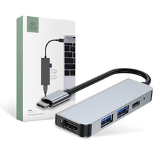 Заредете изображение във визуализатора на галерията – HUB Tech-Protect V2 4in1 USB-C - USB-A 3.0 / USB-A 2.0 / USB-C / HDMI - gray

