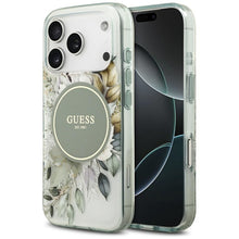 Заредете изображение във визуализатора на галерията – GUESS case for IPHONE 17 Pro Max compatible with MagSafe GUHMP17XHFWBDCEN (IML Flower &amp; Tonal Circle) green
