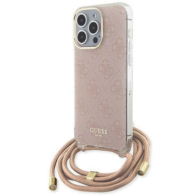 Оригинален гръб GUESS за IPHONE 15 Pro Max GUHCP15XHC4SEP(Crossbody Cord 4G Print) розов