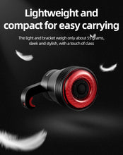 Заредете изображение във визуализатора на галерията – Rockbros Q5 rear bicycle light with intelligent stop system - black
