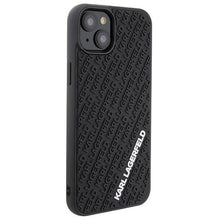 Заредете изображение във визуализатора на галерията – Karl Lagerfeld 3D Rubber Multi Logo case for iPhone 15 Plus - black
