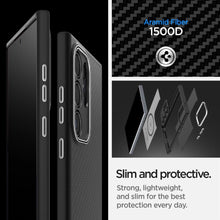Заредете изображение във визуализатора на галерията – Spigen Enzo Aramid case for Samsung Galaxy S24 Ultra - matte black

