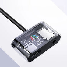 Заредете изображение във визуализатора на галерията – Ugreen CM193 50596 audio adapter two-port USB-C (male) - mini jack 3.5mm / USB-C (female) - gray
