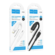 Заредете изображение във визуализатора на галерията – Cable USB C to Lightning Hoco PD 27W 1 m X120 black
