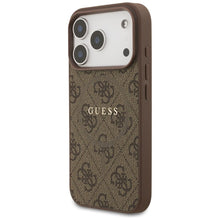 Заредете изображение във визуализатора на галерията – GUESS case for IPHONE 17 Pro compatible with MagSafe GUHMP17LG4GFRW (PU 4G Ring Classic Logo) brown
