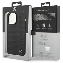 Заредете изображение във визуализатора на галерията – Mercedes Leather Stars Pattern case for iPhone 14 Pro Max - black

