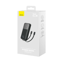 Заредете изображение във визуализатора на галерията – Baseus Comet Series powerbank with display 10000mAh 22.5W - black + USB-A / USB-C cable
