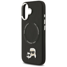 Заредете изображение във визуализатора на галерията – KARL LAGERFELD case for IPHONE 17 compatible with MagSafe KLHMP17SPSMLRKCK (PU K&amp;C Pins) black
