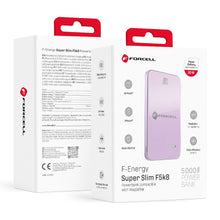 Заредете изображение във визуализатора на галерията – Powerbank compatible with MagSafe Forcell F-Energy SuperSlim F5K8 QC4.0 PD3.0 15W 5000 mAh purple
