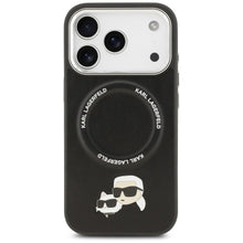 Заредете изображение във визуализатора на галерията – KARL LAGERFELD case for IPHONE 17 Pro Max compatible with MagSafe KLHMP17XPSMLRKCK (PU K&amp;C Pins) black
