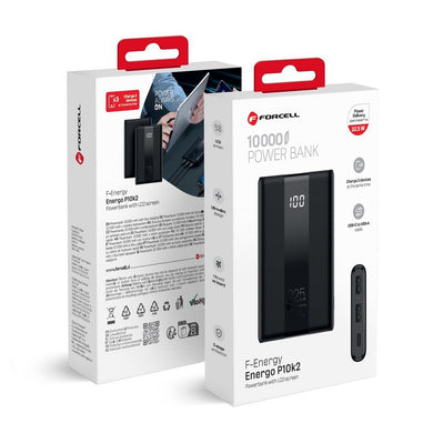 FORCELL F-ENERGY P10K2 Energo powerbank PD QC3.0 3A 22,5W 10000 mAh black