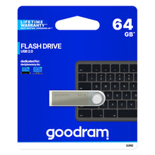 Заредете изображение във визуализатора на галерията – GOODRAM  UUN2 Pendrive - 64GB USB 2.0 SILVER
