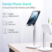 Заредете изображение във визуализатора на галерията – Choetech H035 aluminum stand for a phone or tablet with adjustment - white and silver
