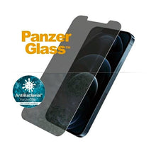 Заредете изображение във визуализатора на галерията – PanzerGlass Standard Super+ antibacterial privacy tempered glass for iPhone 12 Pro Max
