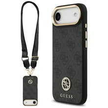 Заредете изображение във визуализатора на галерията – GUESS case for IPHONE 17 Air compatible with MagSafe GUHMP17MP4G4DCSK (PU W/ Strass Logo &amp; Big Strap Metal Buttons) black
