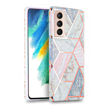 Заредете изображение във визуализатора на галерията – Tech-Protect Marble case for Samsung Galaxy S21 FE - pink and blue
